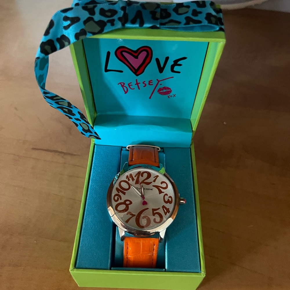 Betsey Johnson Orange Watch with Bold Numbers